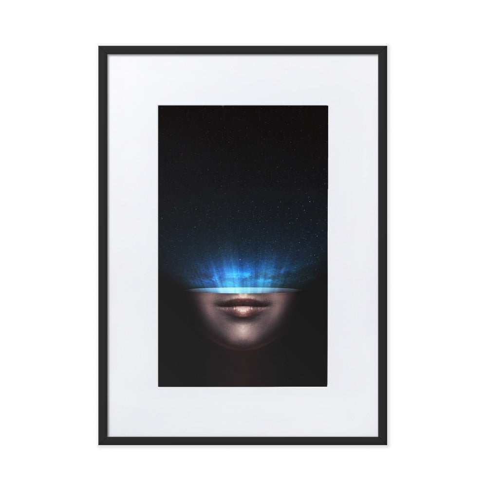 Poster mit Passepartout - Universum im Kopf Schwarz / 50×70 cm artlia