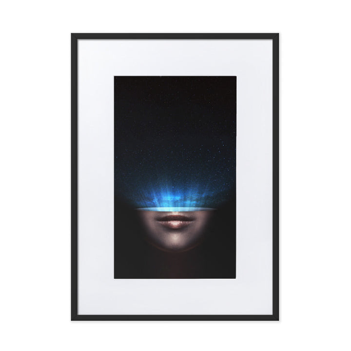 Poster mit Passepartout - Universum im Kopf Schwarz / 50×70 cm artlia