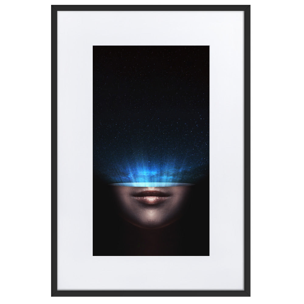 Poster mit Passepartout - Universum im Kopf Schwarz / 61×91 cm artlia