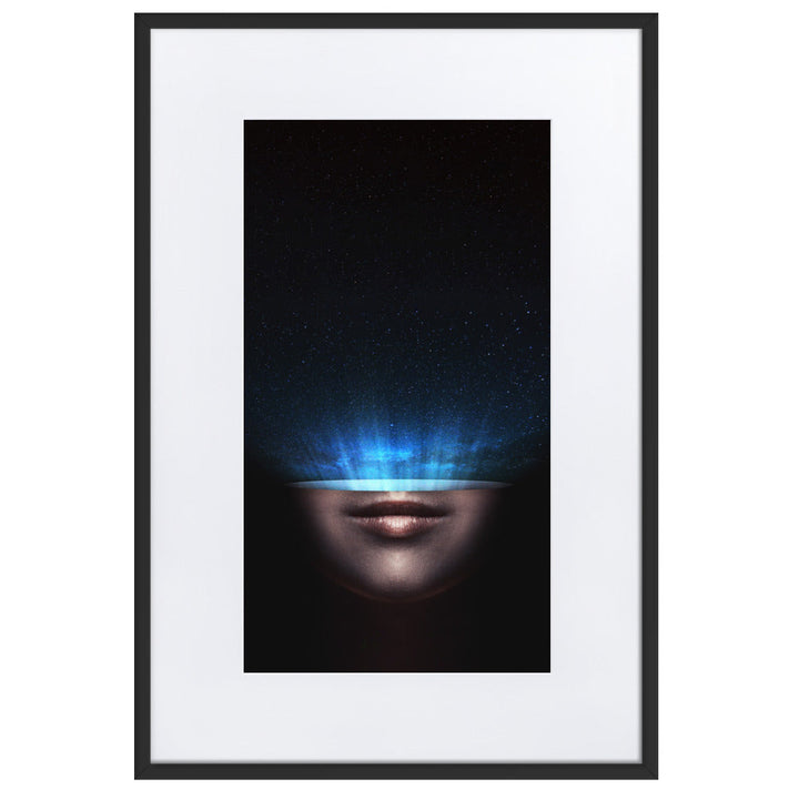 Poster mit Passepartout - Universum im Kopf Schwarz / 61×91 cm artlia
