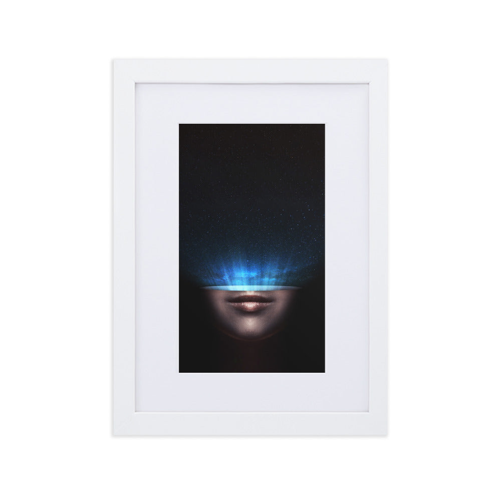Poster mit Passepartout - Universum im Kopf Weiß / 21×30 cm artlia