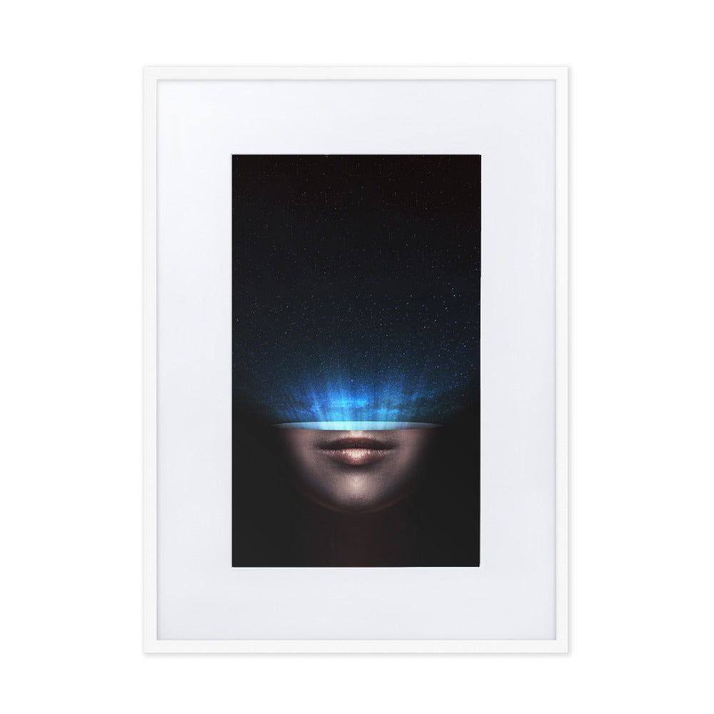 Poster mit Passepartout - Universum im Kopf Weiß / 50×70 cm artlia
