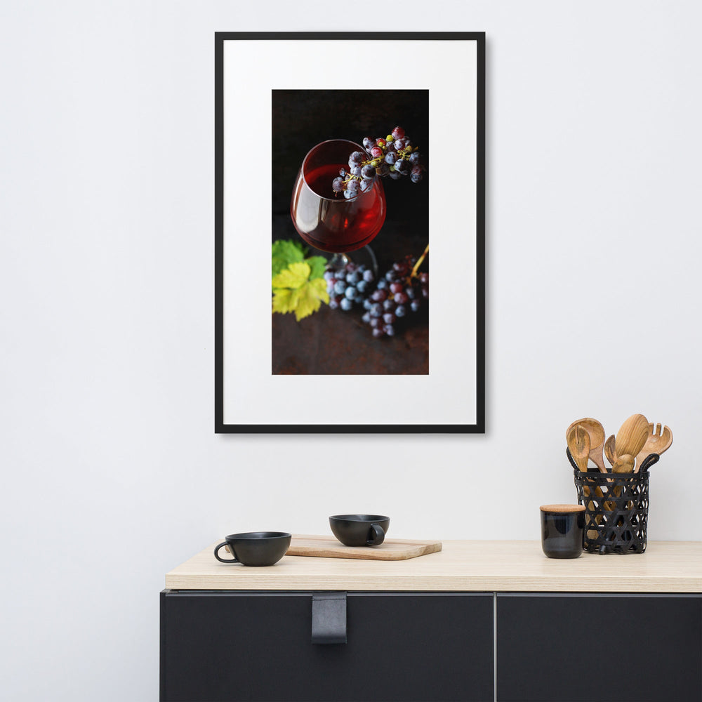 Poster mit Passepartout - Wein und Trauben artlia