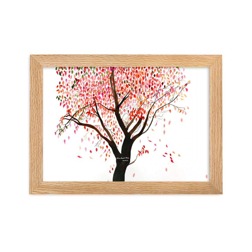 Poster mit Rahmen - falling Leaves, Gravity Oak / 21×30 cm artlia