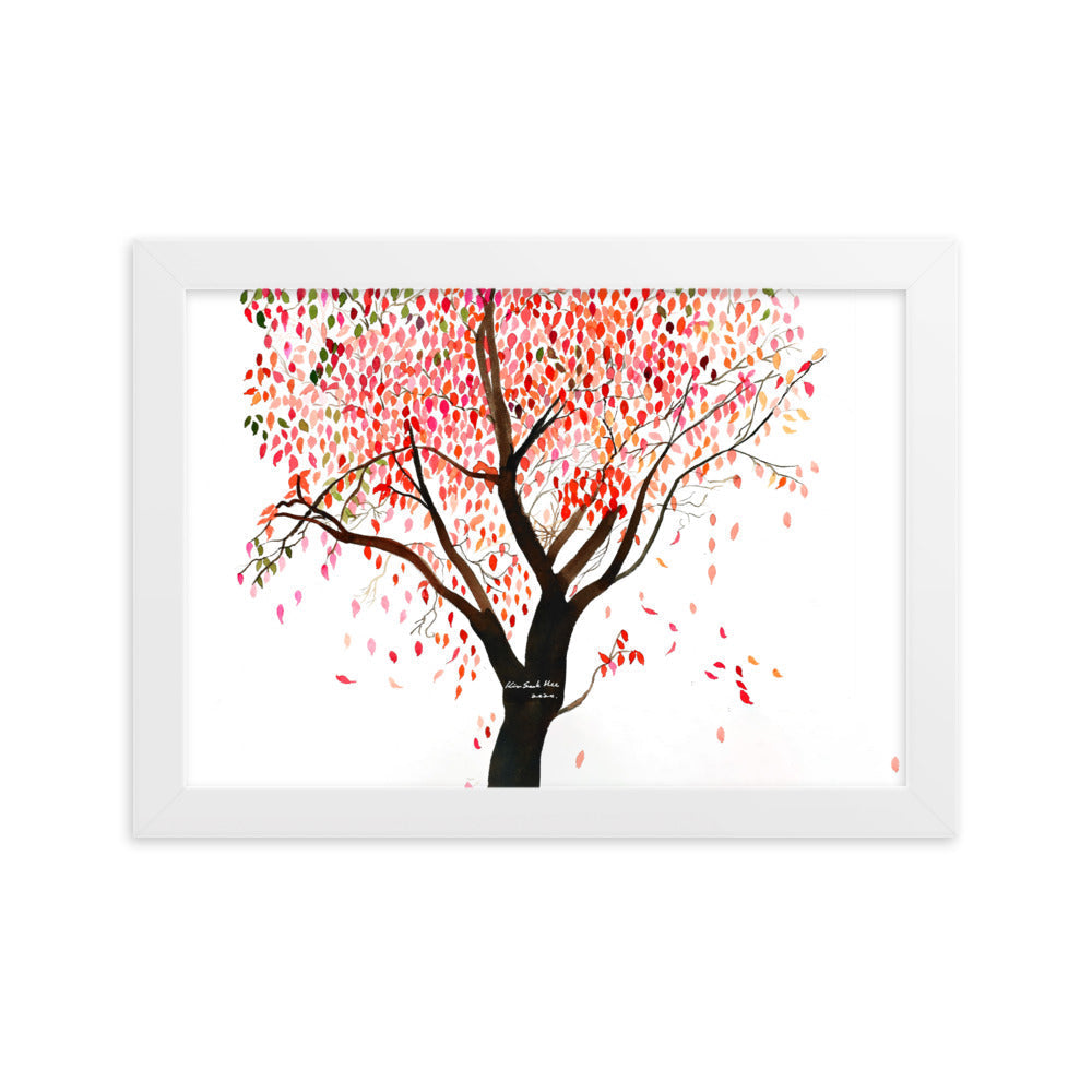Poster mit Rahmen - falling Leaves, Gravity Weiß / 21×30 cm artlia