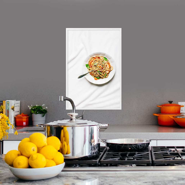 Poster mit Rahmen - leckere Spaghetti artlia