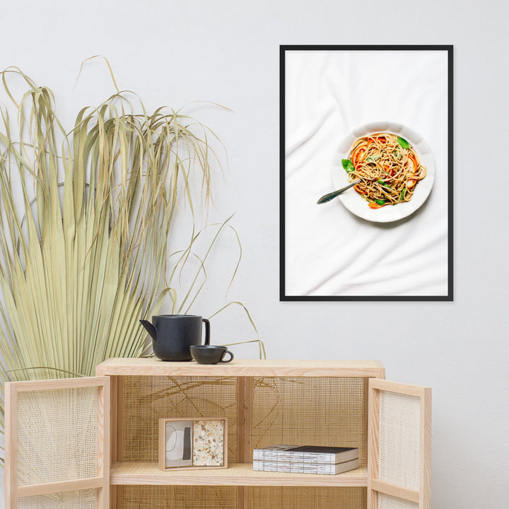 Poster mit Rahmen - leckere Spaghetti artlia