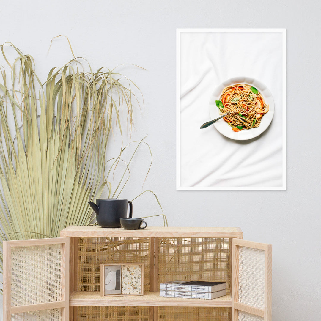 Poster mit Rahmen - leckere Spaghetti artlia