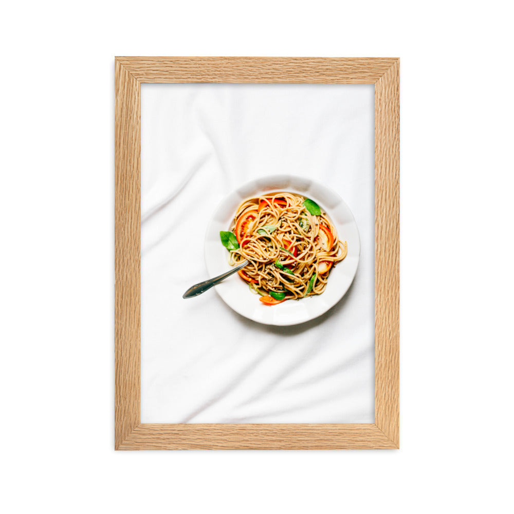 Poster mit Rahmen - leckere Spaghetti Oak / 21×30 cm artlia