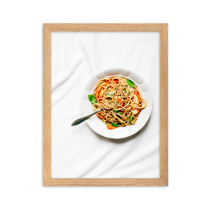 Poster mit Rahmen - leckere Spaghetti Oak / 30×40 cm artlia