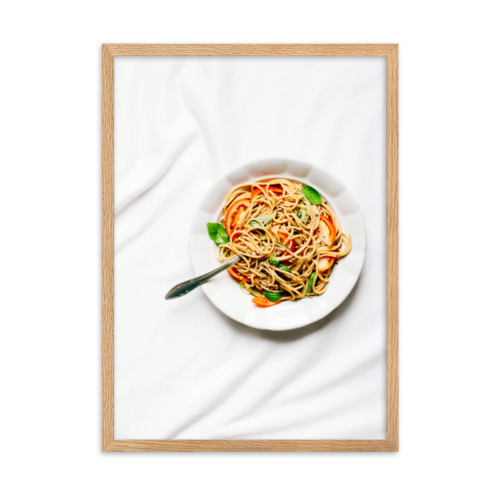 Poster mit Rahmen - leckere Spaghetti Oak / 50×70 cm artlia