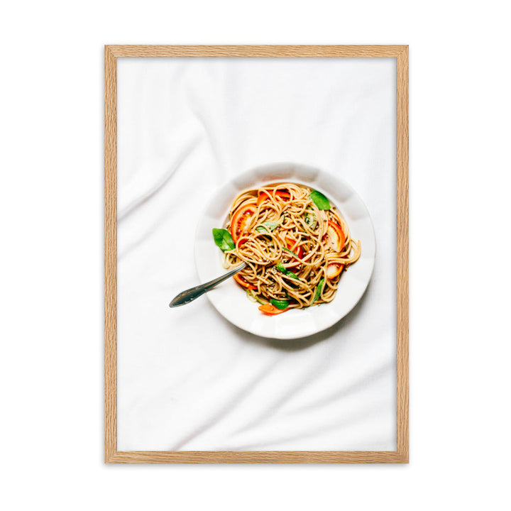 Poster mit Rahmen - leckere Spaghetti Oak / 50×70 cm artlia