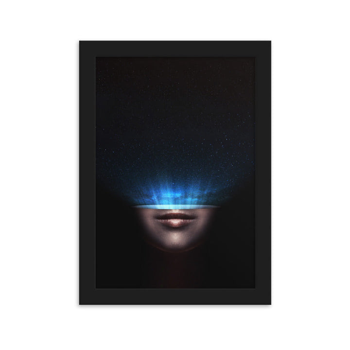 Poster mit Rahmen - Universum im Kopf Schwarz / 21×30 cm artlia