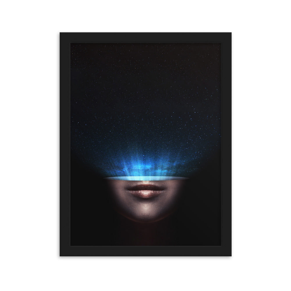 Poster mit Rahmen - Universum im Kopf Schwarz / 30×40 cm artlia