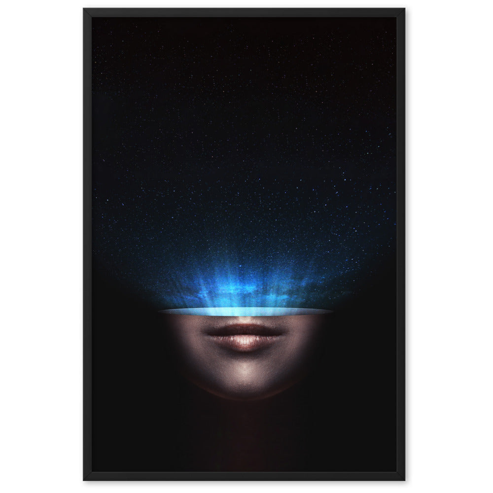 Poster mit Rahmen - Universum im Kopf Schwarz / 61×91 cm artlia