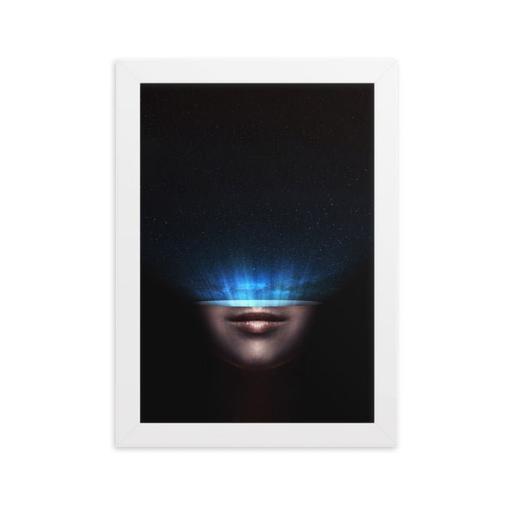 Poster mit Rahmen - Universum im Kopf Weiß / 21×30 cm artlia