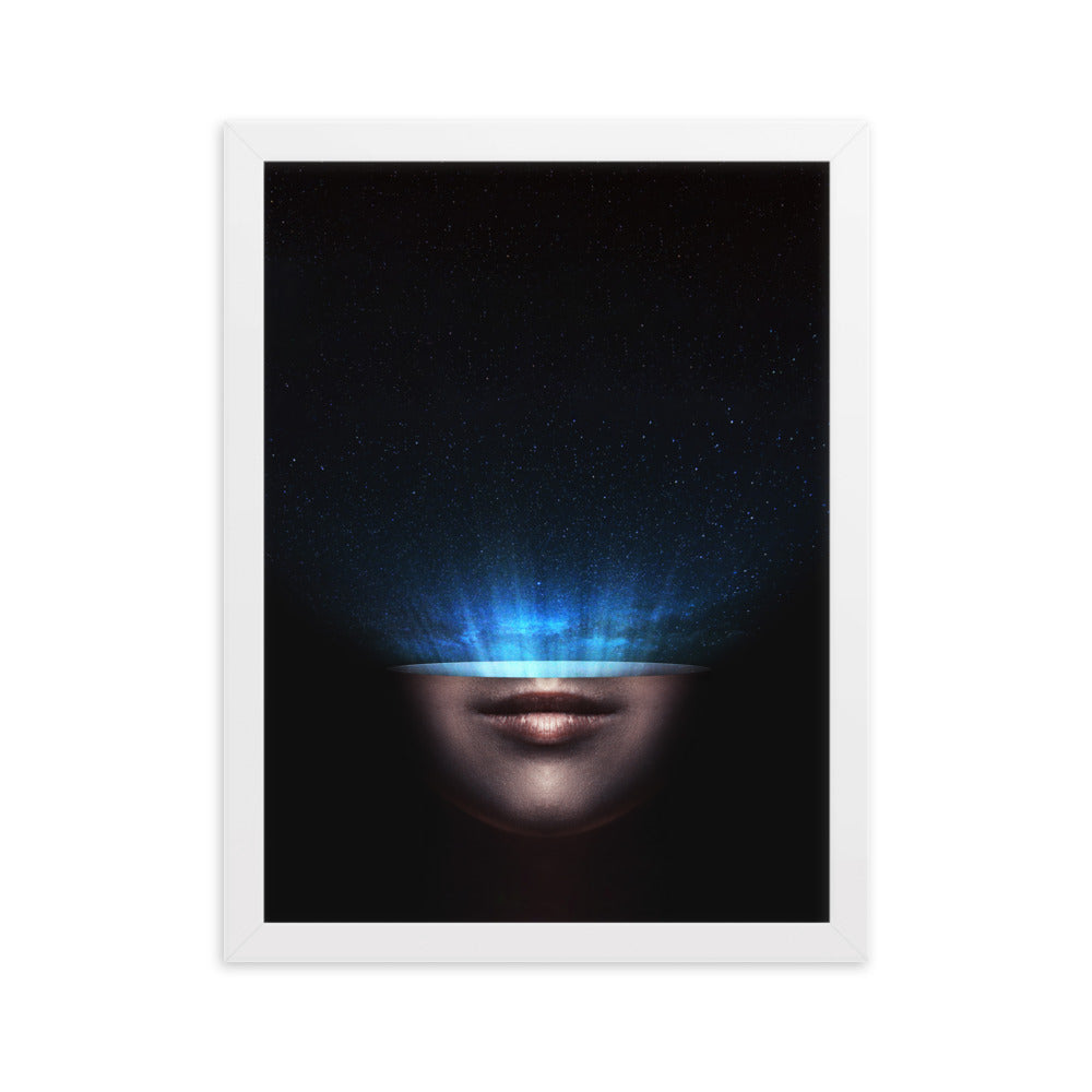 Poster mit Rahmen - Universum im Kopf Weiß / 30×40 cm artlia