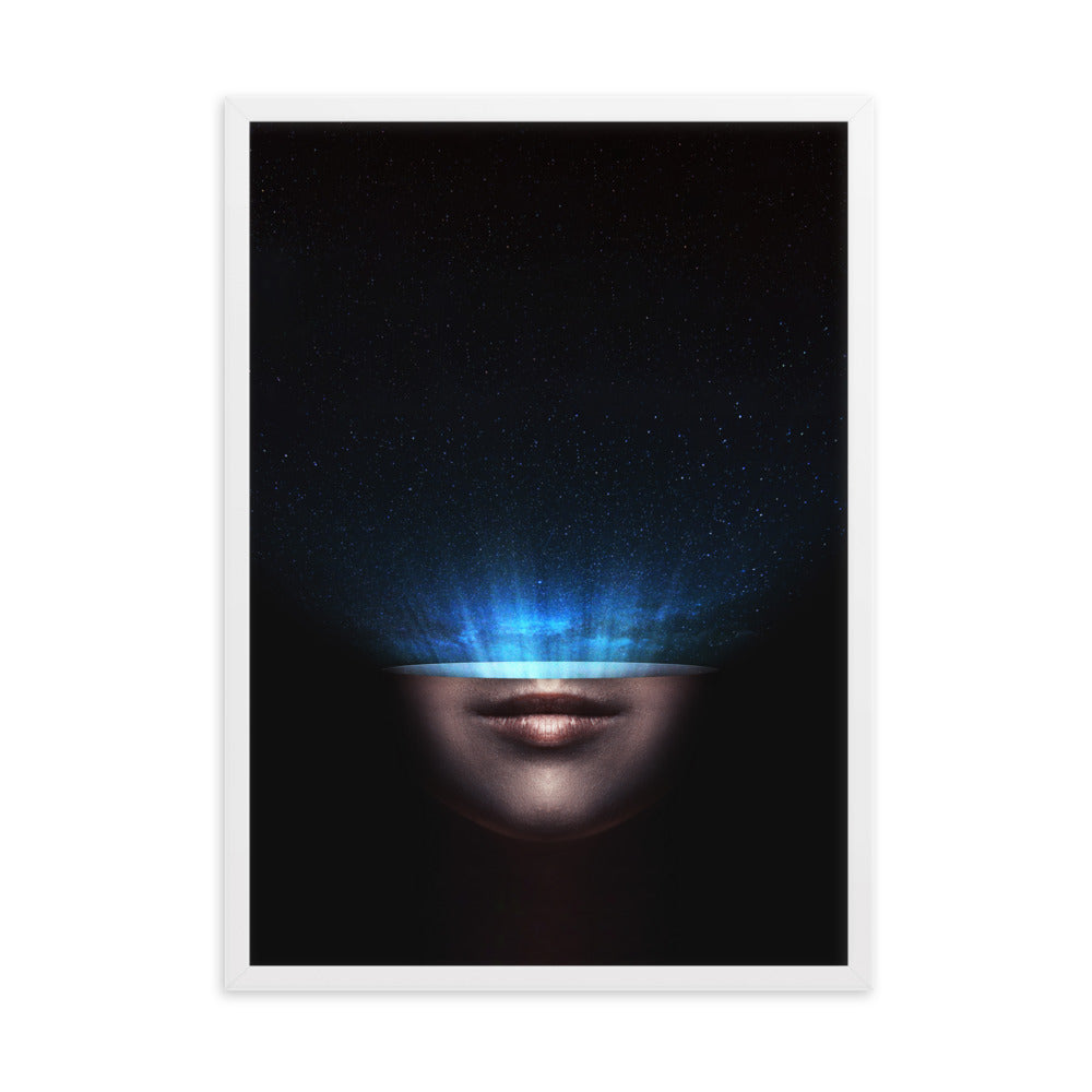 Poster mit Rahmen - Universum im Kopf Weiß / 50×70 cm artlia