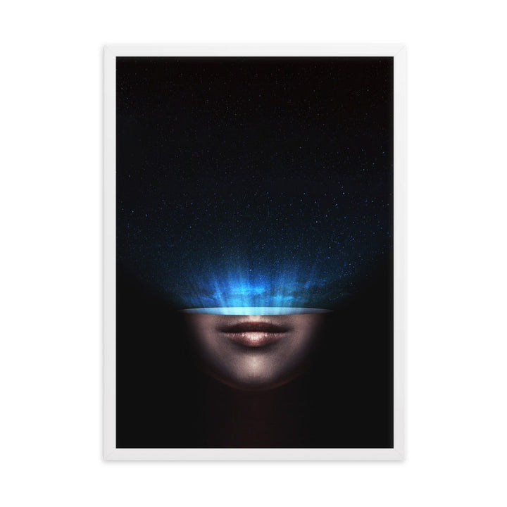 Poster mit Rahmen - Universum im Kopf Weiß / 50×70 cm artlia