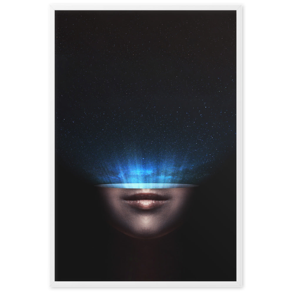 Poster mit Rahmen - Universum im Kopf Weiß / 61×91 cm artlia