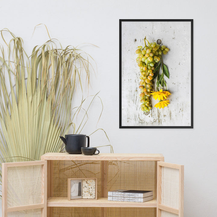 Poster - Weintrauben und Blumen artlia