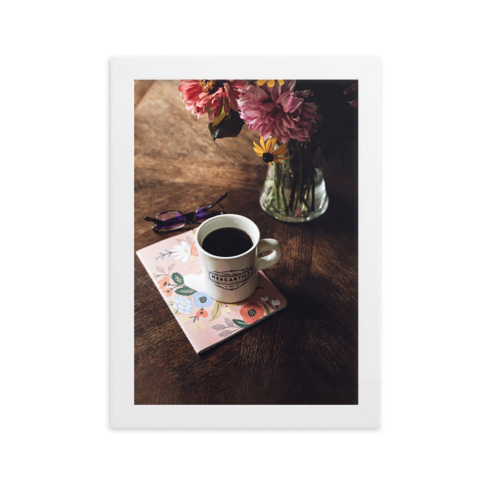 Prague Café - Poster im Rahmen Weiß / 21×30 cm artlia