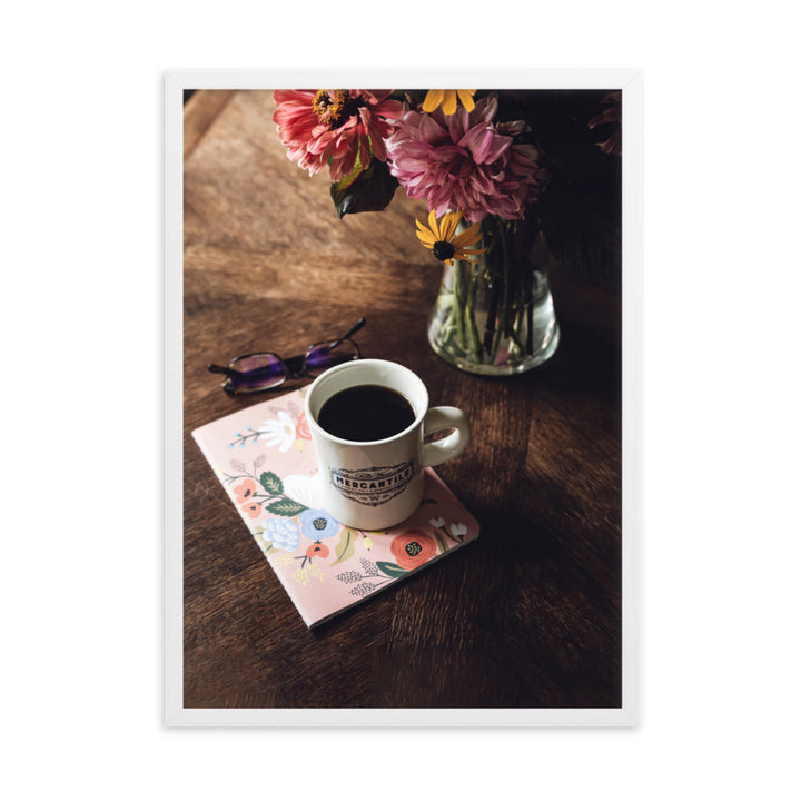 Prague Café - Poster im Rahmen Weiß / 50×70 cm artlia