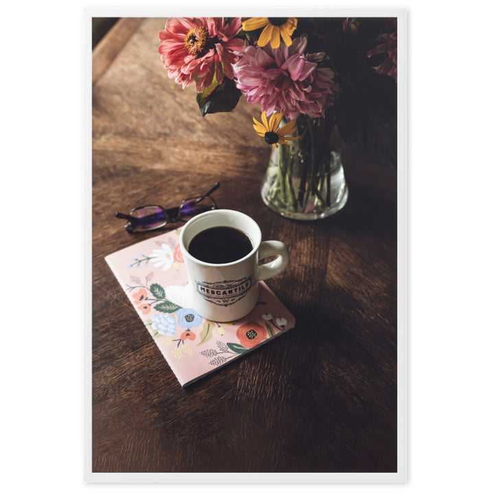 Prague Café - Poster im Rahmen Weiß / 61×91 cm artlia
