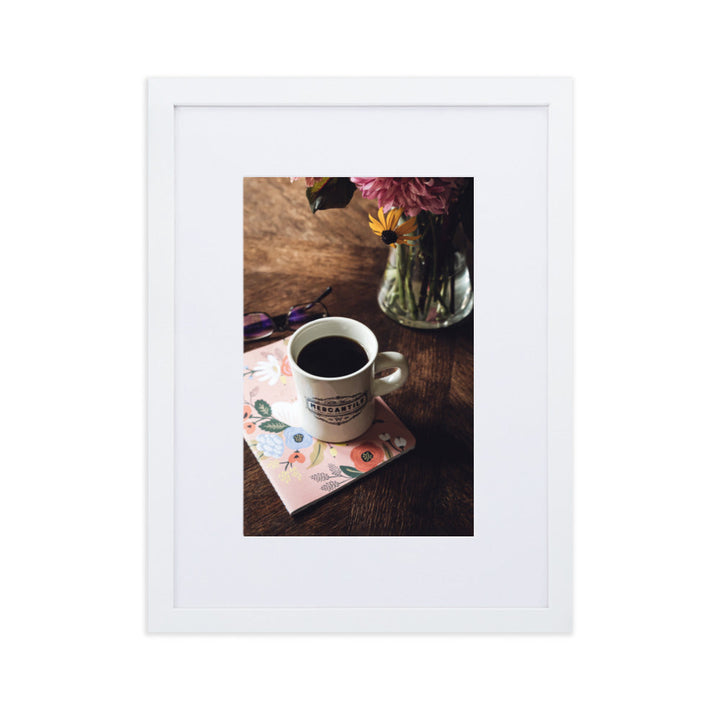 Prague Café - Poster im Rahmen mit Passepartout Weiß / 30×40 cm artlia