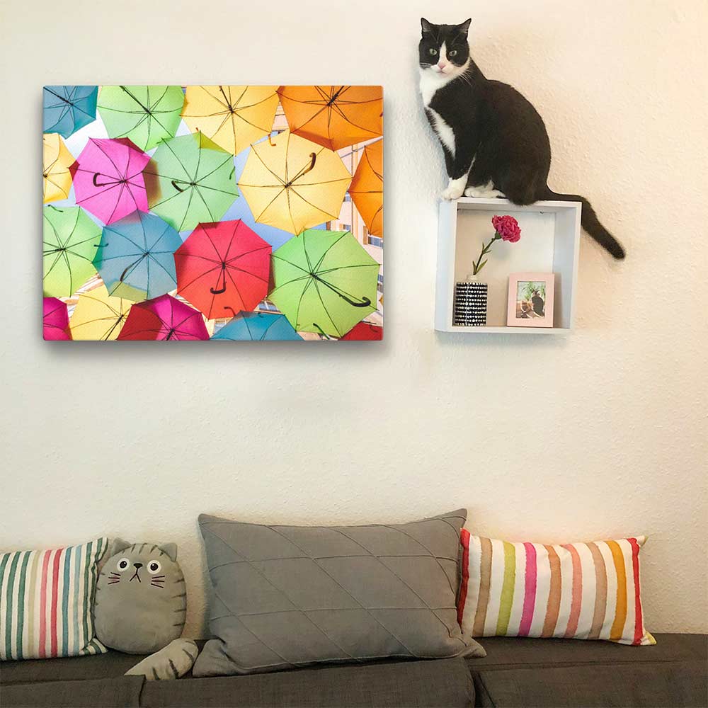 Regenbogenschirm - Leinwand artlia