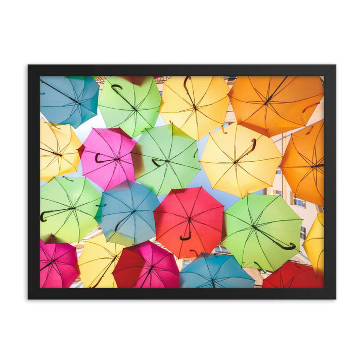 Regenbogenschirm - Poster im Rahmen artlia