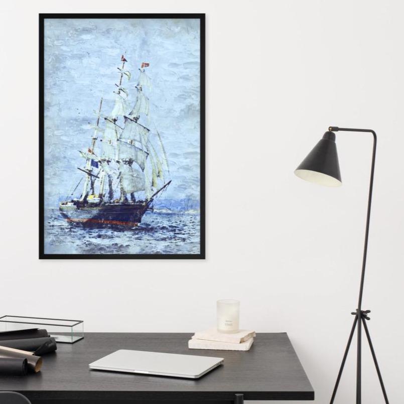 Schiffe des Nordens - Poster im Rahmen artlia