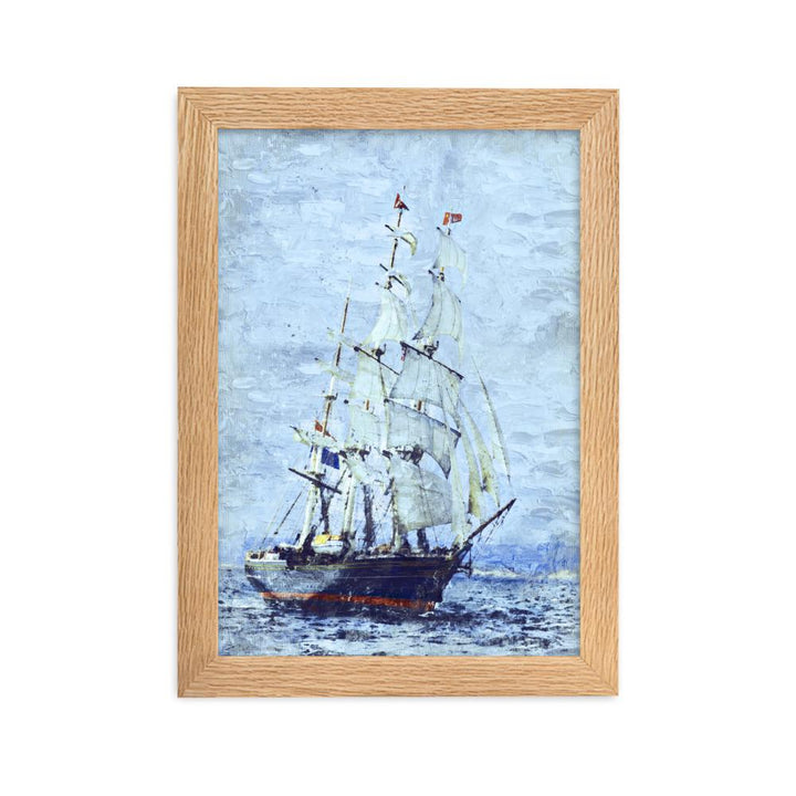 Schiffe des Nordens - Poster im Rahmen Oak / 21×30 cm artlia
