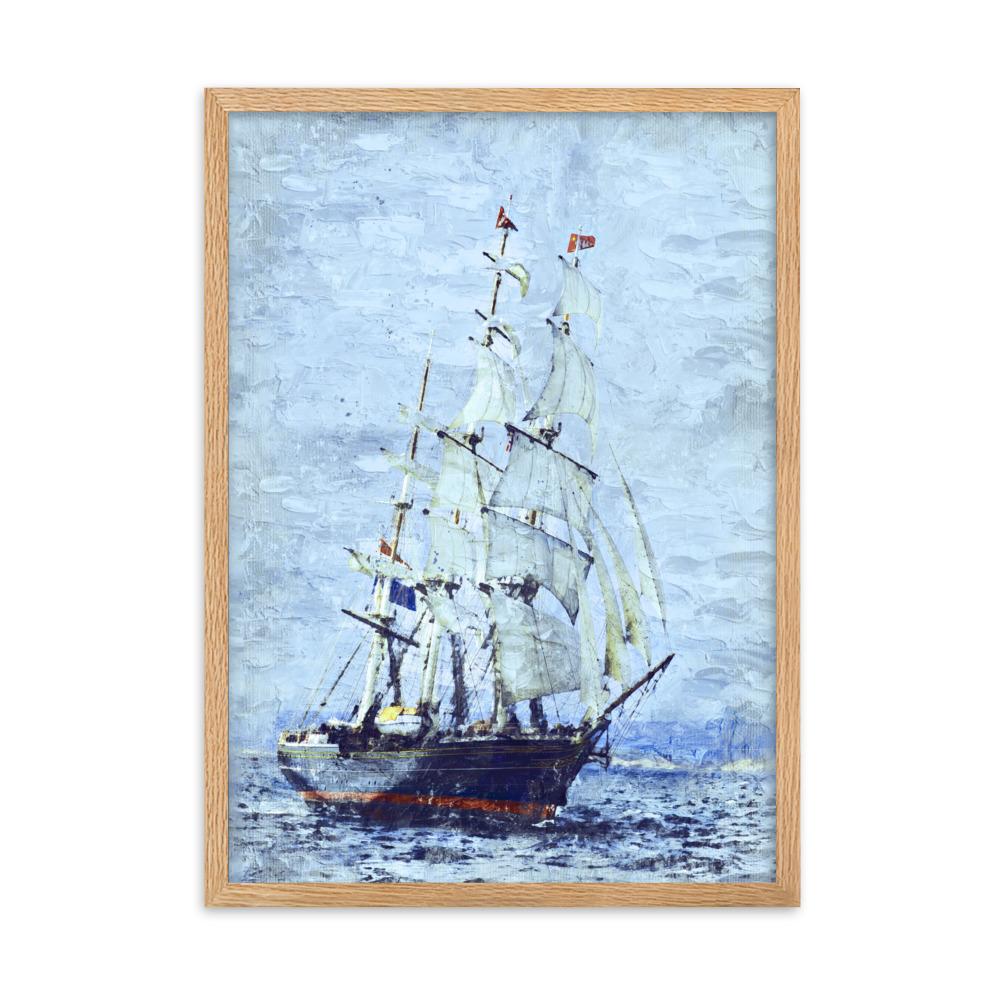 Schiffe des Nordens - Poster im Rahmen Oak / 50×70 cm artlia