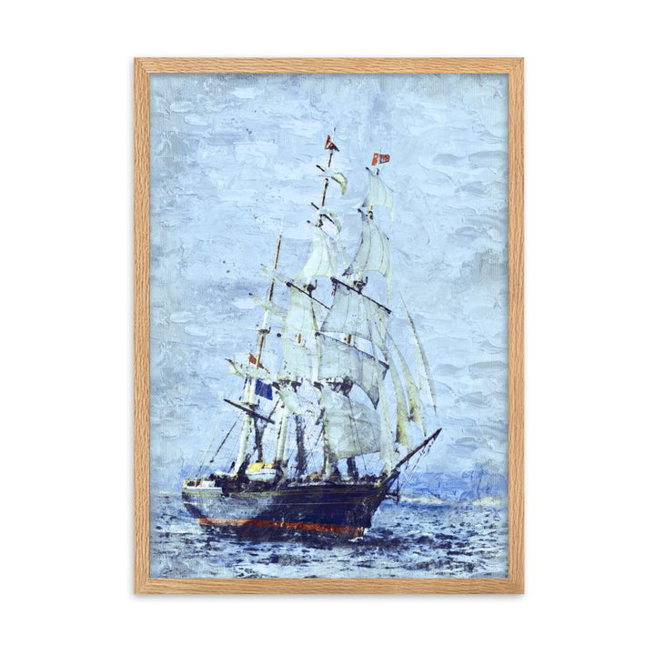 Schiffe des Nordens - Poster im Rahmen Oak / 50×70 cm artlia