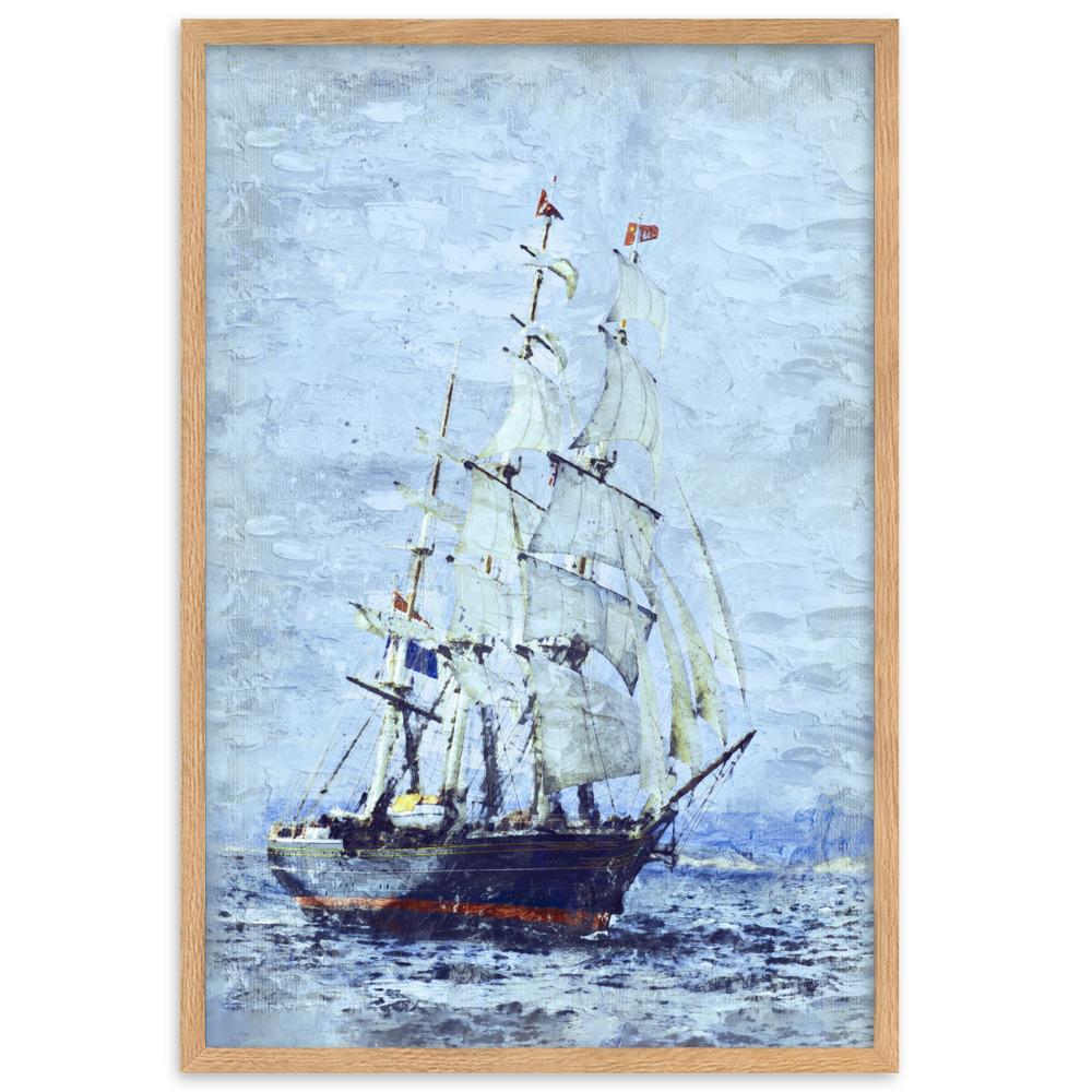 Schiffe des Nordens - Poster im Rahmen Oak / 61×91 cm artlia