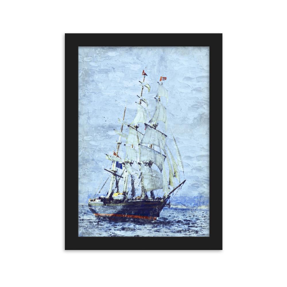 Schiffe des Nordens - Poster im Rahmen Schwarz / 21×30 cm artlia