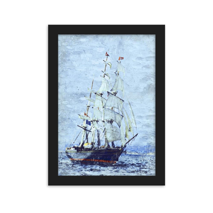Schiffe des Nordens - Poster im Rahmen Schwarz / 21×30 cm artlia