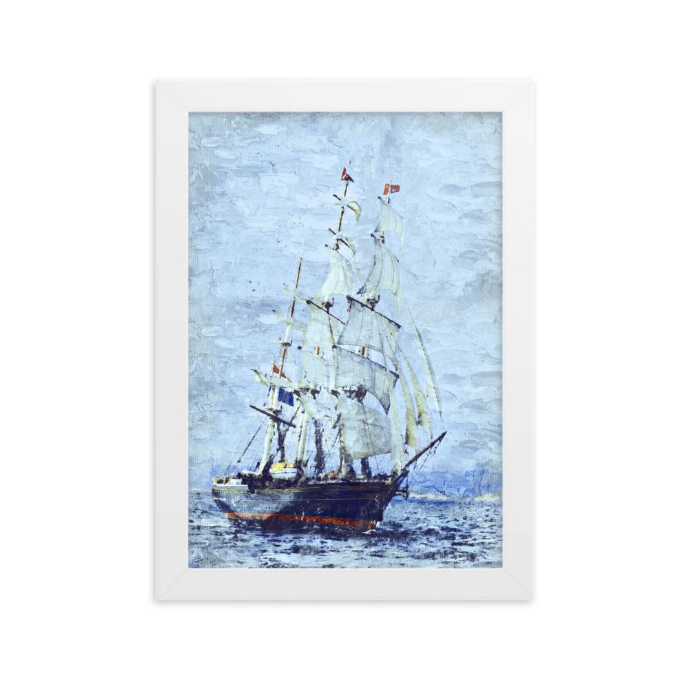 Schiffe des Nordens - Poster im Rahmen Weiß / 21×30 cm artlia