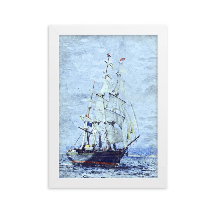 Schiffe des Nordens - Poster im Rahmen Weiß / 21×30 cm artlia