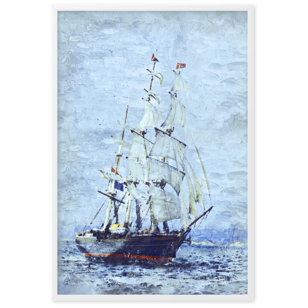 Schiffe des Nordens - Poster im Rahmen Weiß / 61×91 cm artlia