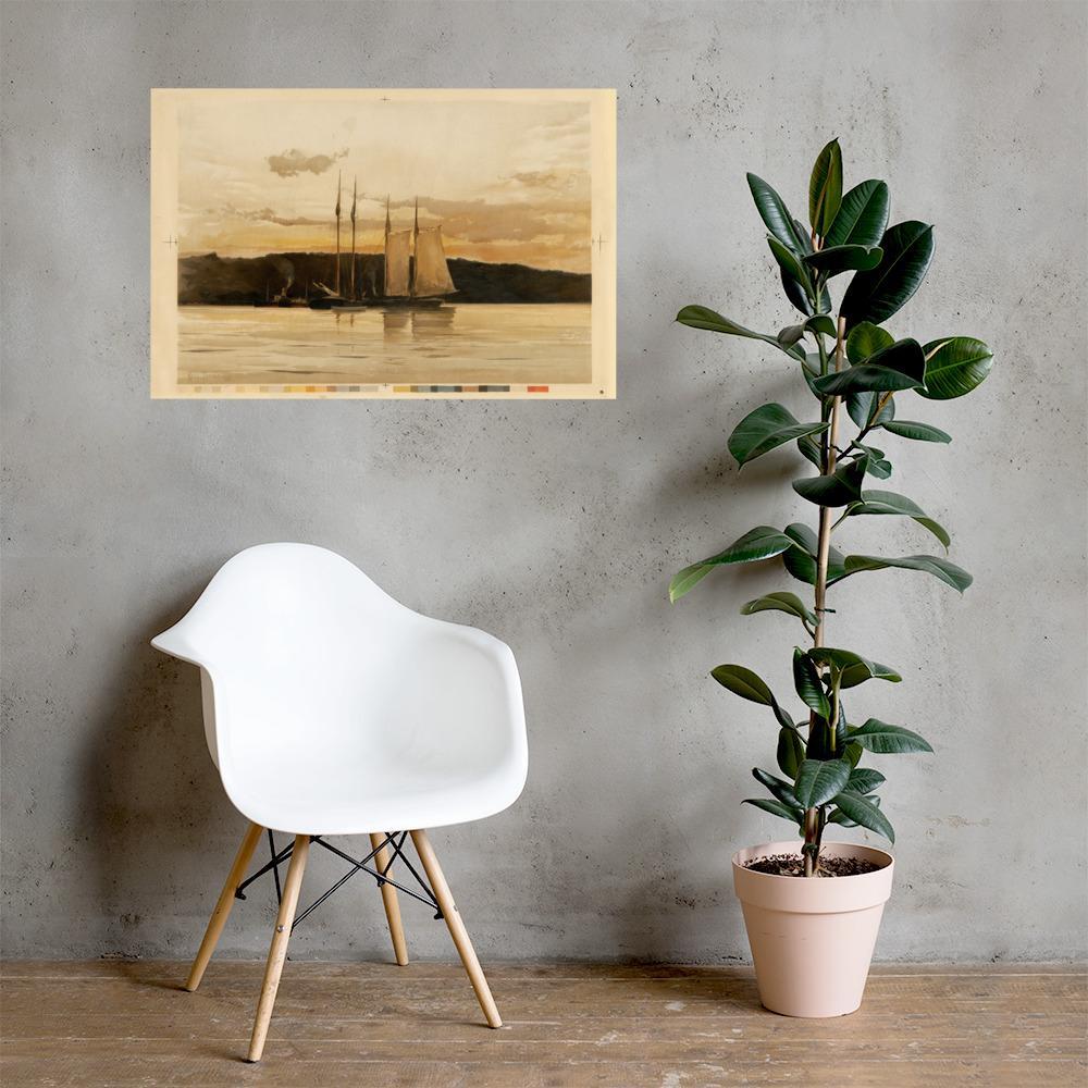 Schiffe im Sonnenuntergang - Poster artlia