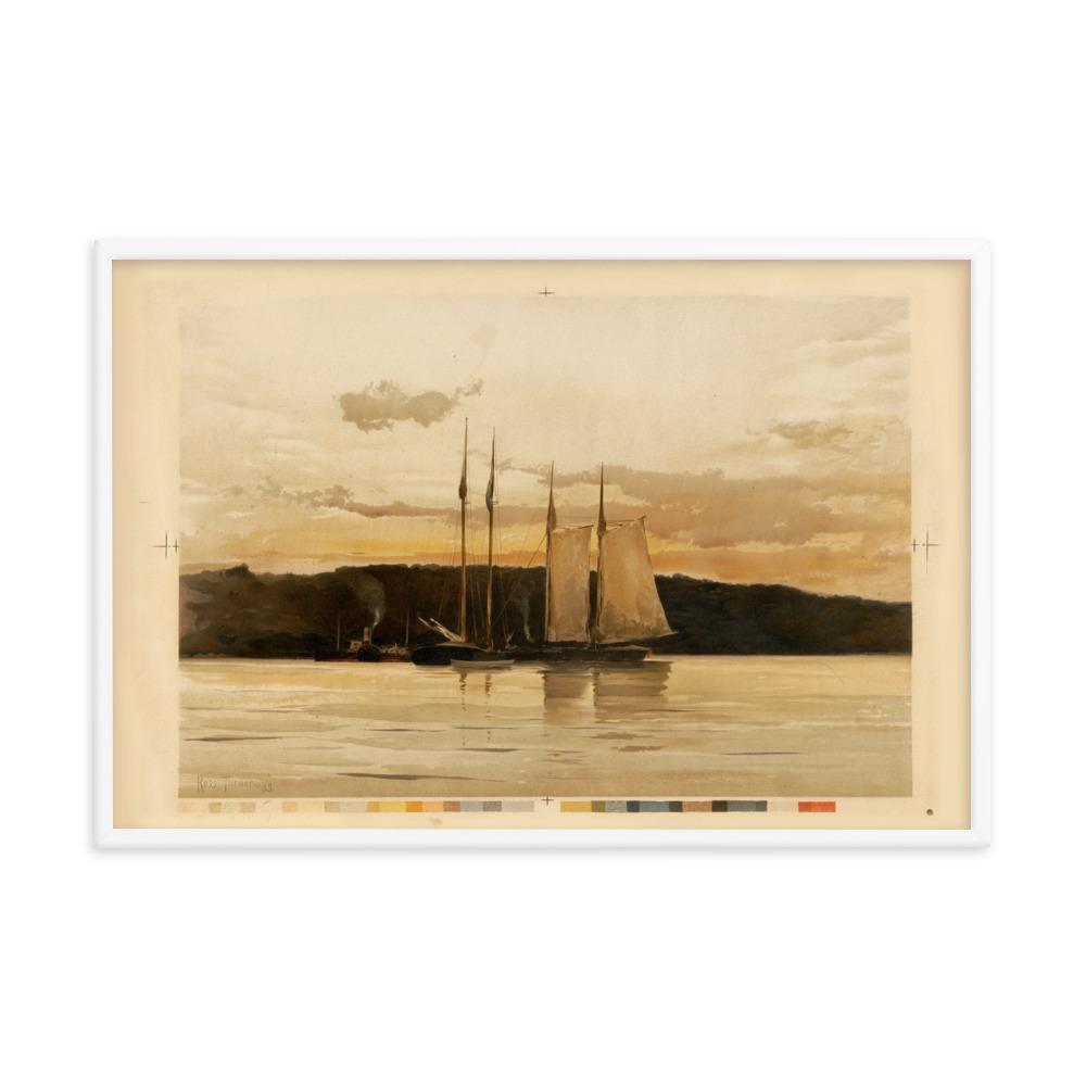 Schiffe im Sonnenuntergang - Poster artlia