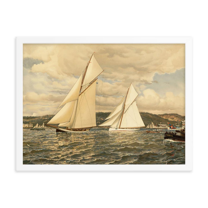 Schiffsrennen - Poster im Rahmen weiß / 30x41 cm artlia
