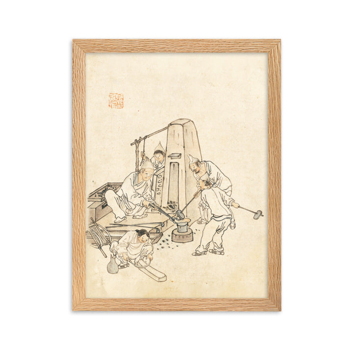 Schmiede, Kim Hong-do - Poster im Rahmen Oak / 30×40 cm artlia