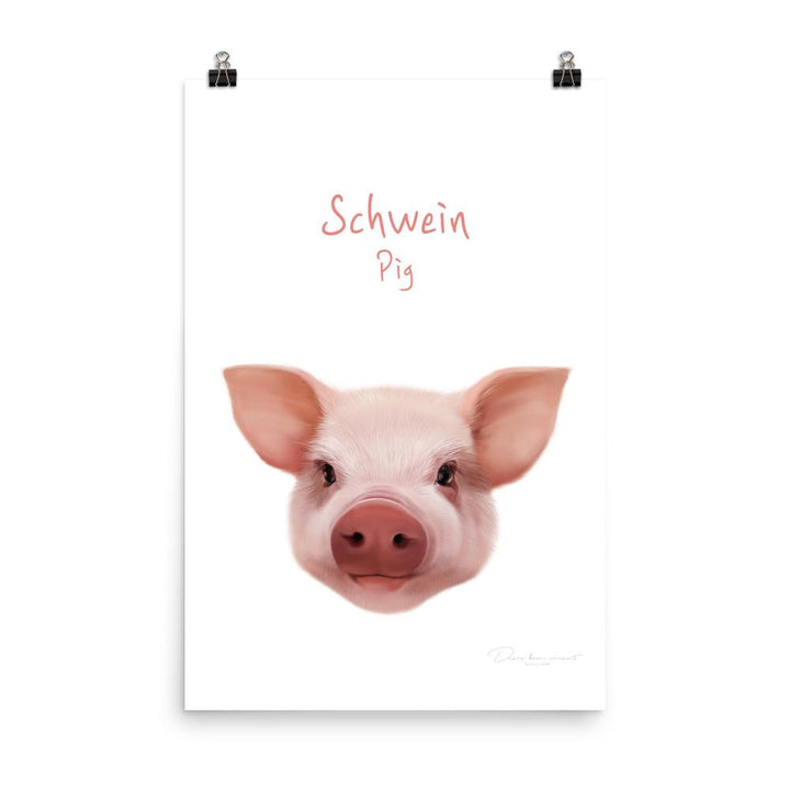 Schwein - Tier Poster für Kinder 30x45 cm artlia