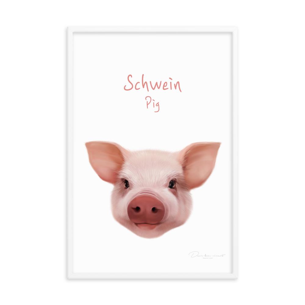 Schwein - Tier Poster für Kinder artlia