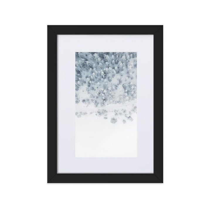 Snow Landscape 5 - Poster im Rahmen mit Passepartout Schwarz / 21×30 cm artlia