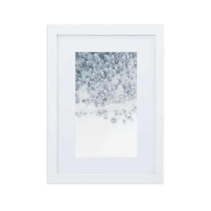 Snow Landscape 5 - Poster im Rahmen mit Passepartout Weiß / 21×30 cm artlia