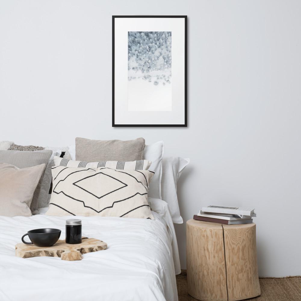 Snow Landscape 5 - Poster im Rahmen mit Passepartout artlia